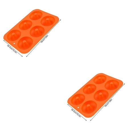 

2pcs Silicone Donut Mold 6-Cavity DIY Mini Fluted Baking Cake Pan Chocolate Cookie Cupcake Mould Orange