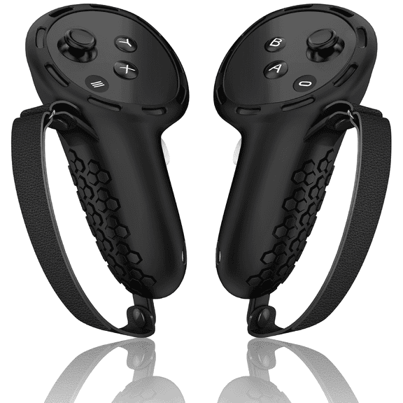 For VR Controller Grip Cover Silicone Sweatproof Accessories Handle Protective Cover Black Compatible with MetaQuest3s/Quest3