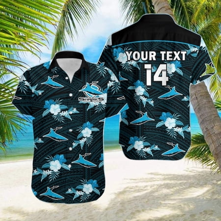 Cronulla Sutherland Sharks Personalized NRL 2023 Tropical Hawaiian Best Gift For Men And W