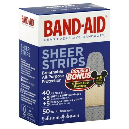 Band-Aid Sheer Strips Bandages - 50 CT