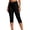 Black, variant on Women's Skinny Straight Leg Capris Pull On Stretch Button Closure Cropped Trouser Casual Office Work Capri Pants with Pockets