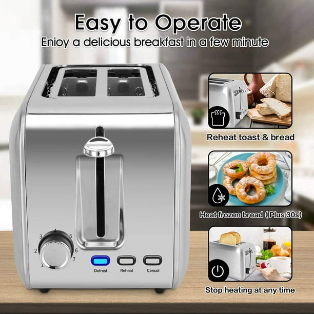  Toaster 2 Slice Best Prime Toasters Stainless Steel Black Bagel  Toaster Evenly and Quickly with 2 Wide Slots 7 Shade Settings and Removable  Crumb Tray for Bread Waffles: Home & Kitchen