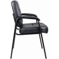 thumbnail image 2 of Nicer Furniture Scratch Resistant with Arms And Metal Leg Side Black Leather Guest Chair, 2 of 4