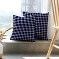 thumbnail image 6 of LALILO Throw Pillow Covers Navy Blue And White Tartan Plaid Cushion Cover 18" x 18", 2 Pack, 6 of 6