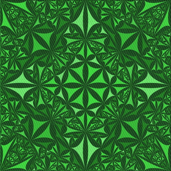 Ahgly Company Machine Washable Indoor Square Transitional Deep Emerald Green Area Rugs, 8' Square