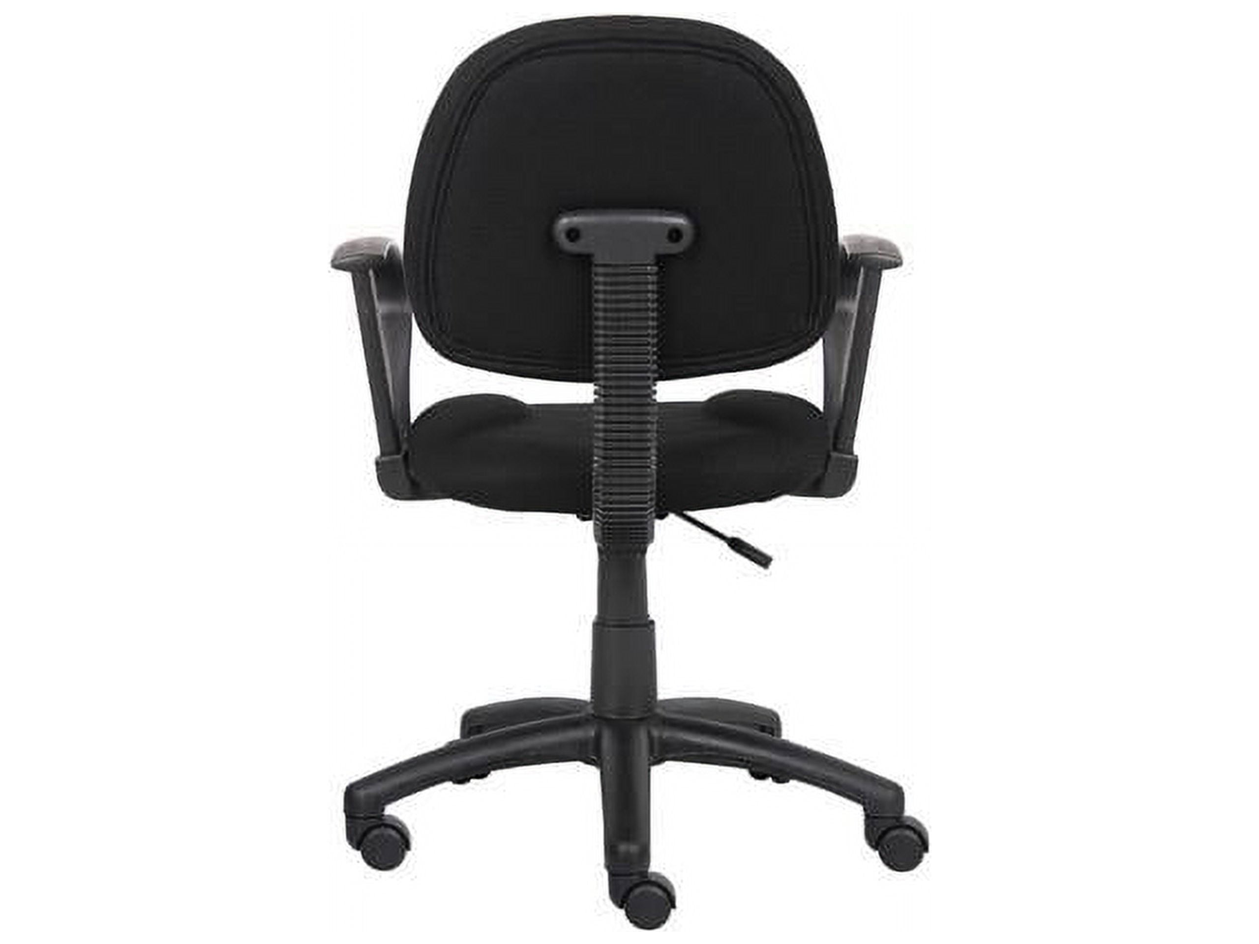 Boss Office Products Mid Back Ergonomic Fabric Office Swivel Chair With Arms in Black
