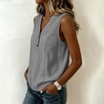 thumbnail image 5 of Bosfbaoi Womens Blouse V Neck Henley Relaxed Fit Sleeveless Stitch Detail Solid Casual Chic Tank Tops for Women, 5 of 9