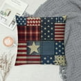 thumbnail image 2 of Shiartex  American Flag Patchwork Farmhouse Pillow Cover with Stripe and Star Decorations Cushion Case for Sofa Couch White, 2 of 5