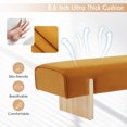 thumbnail image 6 of Zesthouse 55.1" Upholstered Bench, Modern Velvet Ottoman Bench with Wooden Legs, Entryway Bench for Bedroom Living Room, Orange, 6 of 12