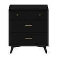 thumbnail image 3 of Bowery Hill Mid-Century Mid Century Modern Wood 3 Drawer Small Chest in Black, 3 of 9