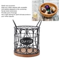 thumbnail image 4 of Coffee Pod Holder, Large Capacity Black Wire  Storage with Wooden Base, Stylish Coffee Capsule Organizer for Kitchen Countertop, Iron Log, 16.7cm Height, 4 of 7
