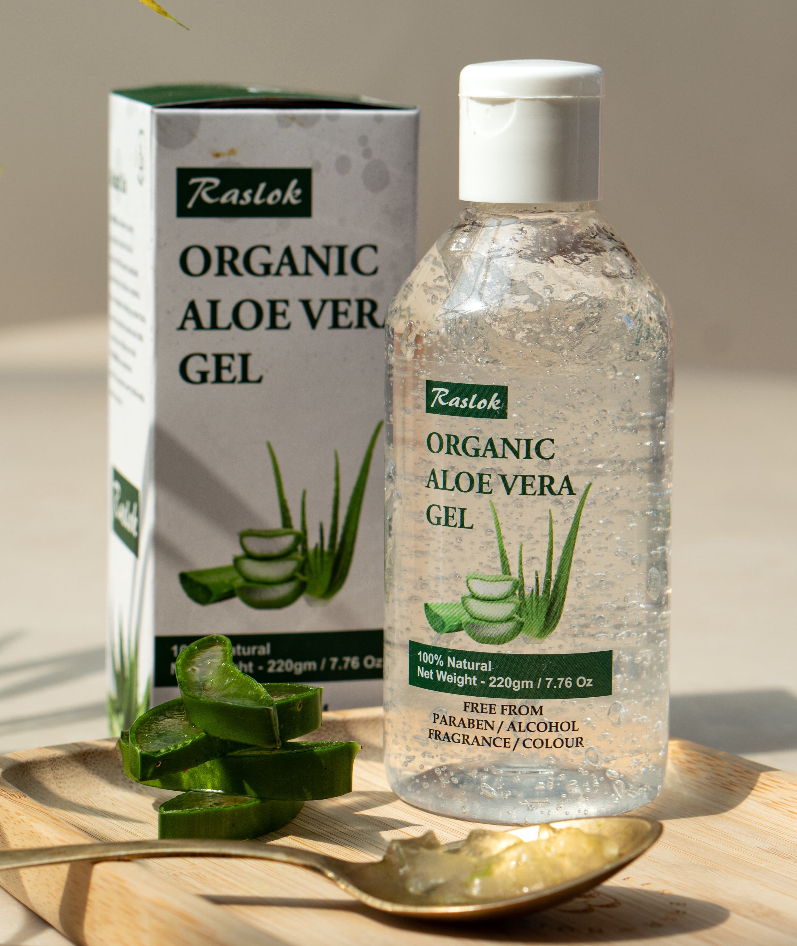 Raslok Aloe Vera Gel | 100% Pure Natural Aloe Gel For Moisturizing Face Skin & Hair Care,Durable Moisturizing Hydrating Soothing, Non-Sticky (7.7 OZ)