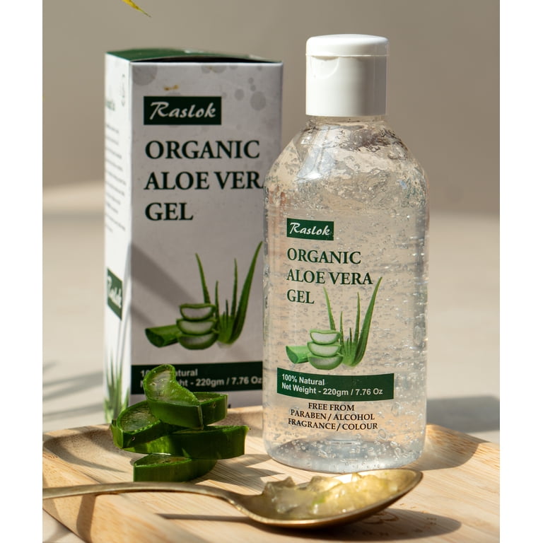 Raslok Aloe Vera Gel | 100% Pure Natural Aloe Gel For Moisturizing Face Skin & Hair Care,Durable Moisturizing Hydrating Soothing, Non-Sticky (7.7 OZ)