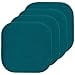 thumbnail image 3 of Sweet Home Collection Chair Cushion Memory Foam Pads Honeycomb Pattern Slip Non Skid Rubber Back Rounded Square 16"" x 16"" Seat Cover 4 Pack Peacock Blue, 3 of 4