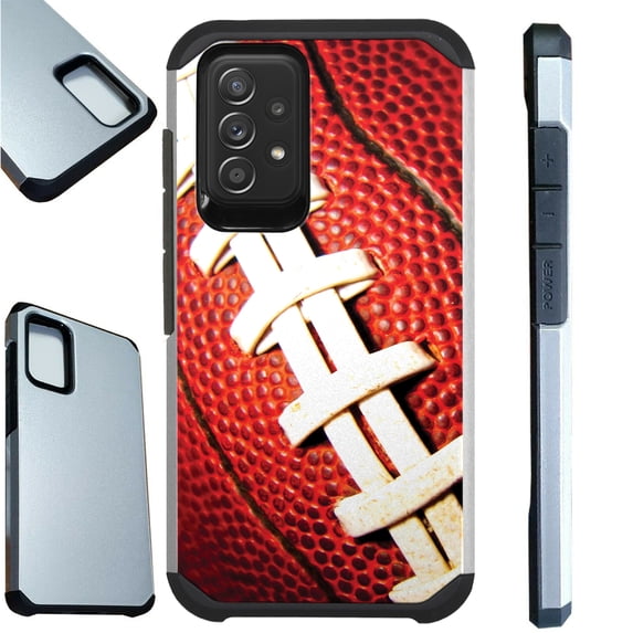 Compatible with Samsung Galaxy A52 Hybrid Fusion Guard Phone Case Cover (Football)