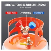 Refrigerant Recovery Tank 50 LBS - 400 PSI Portable Cylinder with Y-Valve - R22/R134A/R410A Compatible - HVAC Service Recovery Can