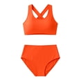 thumbnail image 4 of HAIJIE Women's Summer Swimsuit 2026 Cover Up Beach Floral Hollow Out Slit Floral Print Tankini Sets for Women Wife 2026 Summer Vacation Outfits Without Bikini Set (Orange,S), 4 of 5
