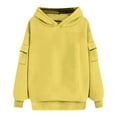 thumbnail image 4 of Xunlbb Sweatshirt for Women,Women's Solid Color Long Sleeved Pocket Loose Hooded Top Sweatshirt,Size S-2XL, 4 of 6