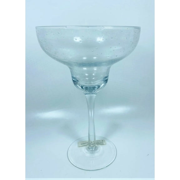 Blown Art Glass Margarita Cocktail Glasses Infused Seeded Bubbles