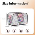 thumbnail image 4 of Funda para tostadora de 2 rebanadas con diseño de axolotl de Kawaii, funda protectora contra el polvo y las huellas dactilares para pan, funda de poliéster, fundas para pequeños electrodomésticos de, 4 of 6