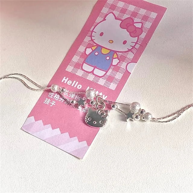Pulsera Kawaii Sanrio Kuromi Hello Kitty Mymelody Cinnamoroll, abalorios de regalo para hombres y mujeres de dibujos animados, accesorios de joyería para niñas