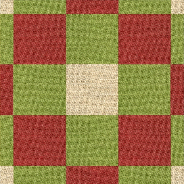 Ahgly Company Tapis d'Intérieur Lavable en Machine Carré Vert Transitionnel, 4 Pieds Carré