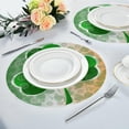 thumbnail image 4 of SKYSONIC St. Patrick's Day Lucky Clovers Round Placemats for Dining Table Non-Slip Heat-Resistant Polyester Table Mats Set of 6 Washable Table Mats for Kitchen Dining Table Decoration, 4 of 5