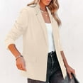 thumbnail image 4 of LEBONYARD Womens Coats Outwear Winter,Womens Blazers Plus Size Clearance $5 New Trendy,Women's Solid Color Long Sleeved Lapel Suit Jacket Long Sleeved Small Suit Temperament Slim Top Jacket White M, 4 of 7