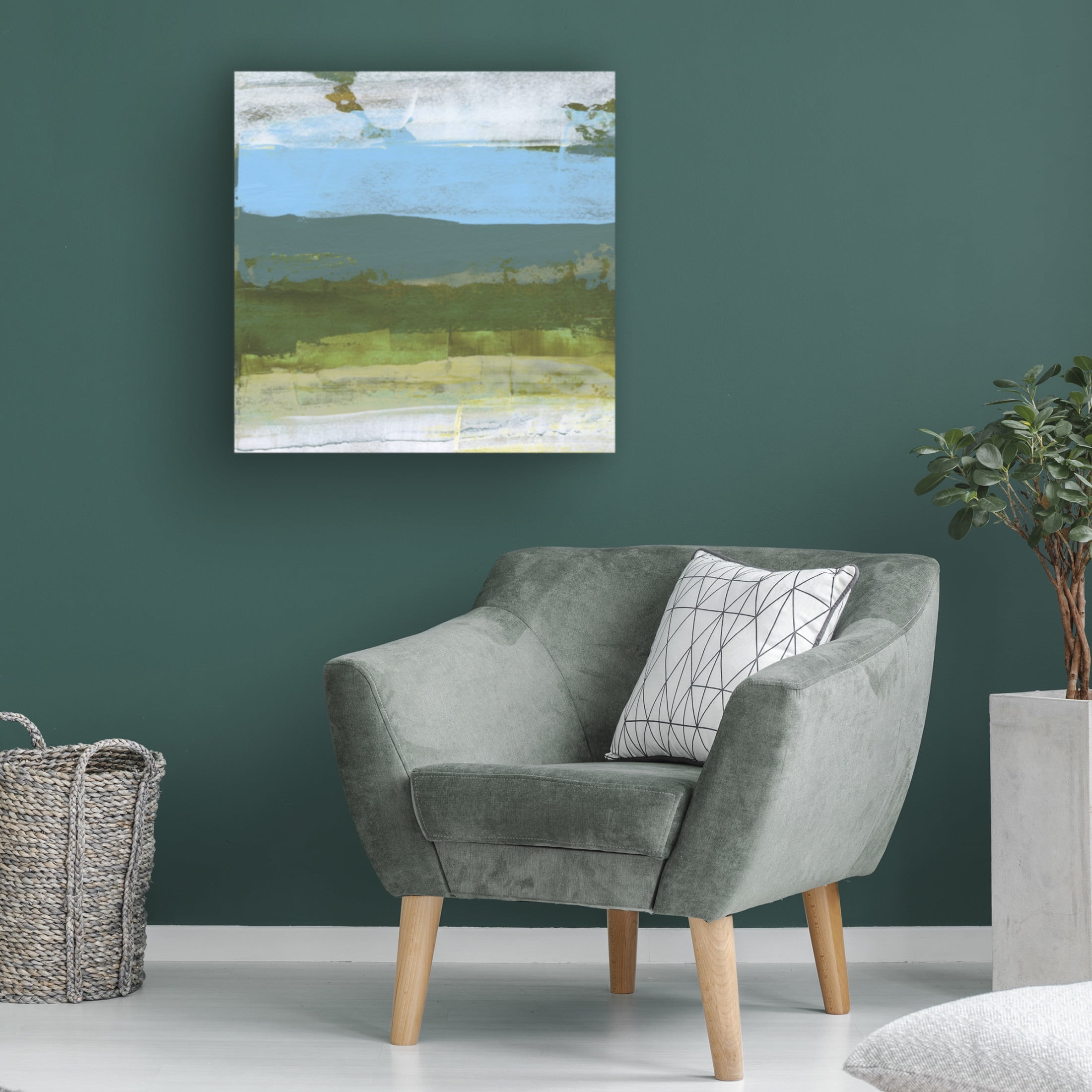 Trademark Fine Art Sharon Gordon  Green Abstract Fields II Canvas Wall Art