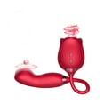 thumbnail image 3 of Xbonp Jouets Vibrateurs Roses pour Femmes, Vibrateur Point g 3 en 1 avec Gode Vibrant Rouge, 3 of 5
