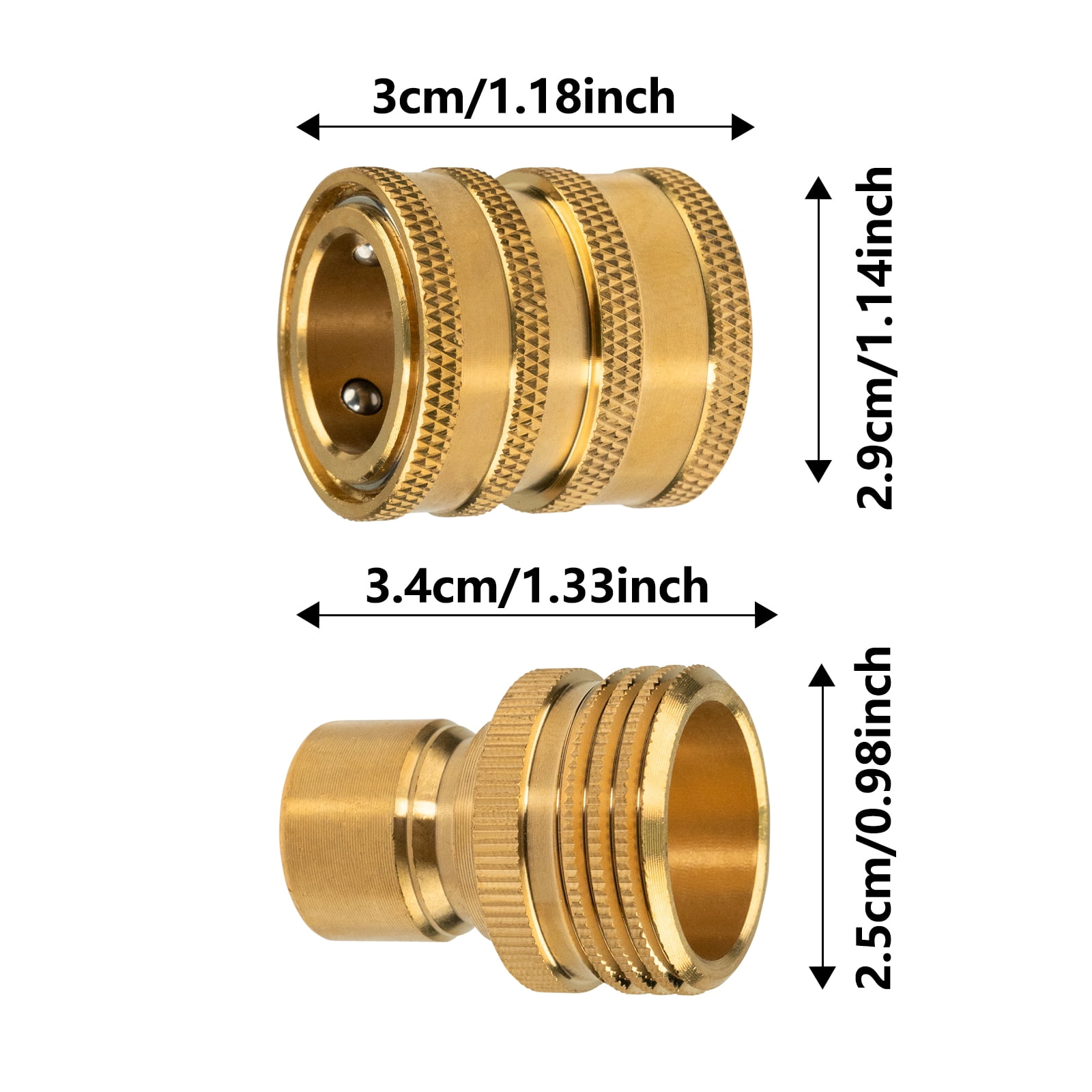 8Pcs Pressure Washer Adapter Set,Quick Disconnect Kits,0.55-inch Quickly Connect Swivel to 3/8'' Connect Fittings,3/4" to Quick Release