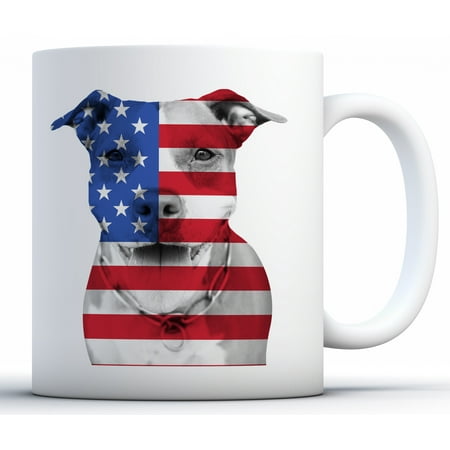 Awkward Styles USA Coffee Mug Pitbull Mugs Dog Lovers Gifts Patriotic July 4th 4th of July Accessories 4th of July Kitchen Decoration Independence Day USA Flag Mug Coffee Lovers Gifts