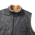thumbnail image 4 of Gilet pour Homme, Veste Sans Manches avec Extérieur en Cuir et Doublure Douillette en Peau Lainée, Design Réversible pour Tenue Décontractée d'Automne et d'Hiver, 4 of 9