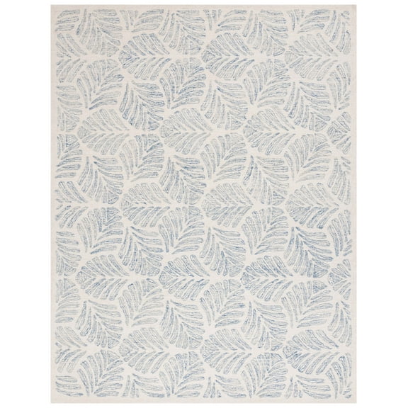 SAFAVIEH Jardin Cyan Leaves Area Rug, Ivory/Blue, 8' x 10'
