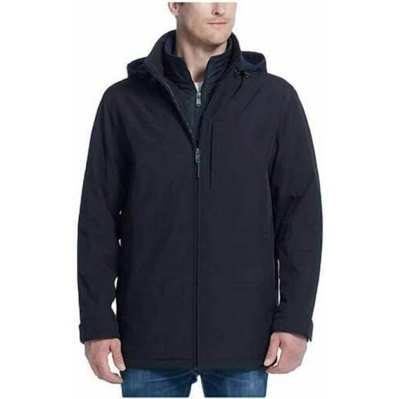 Weatherproof Men's Fleece, Bib, Removable Hood 1311004 Black/Blue M