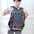 thumbnail image 6 of FORMRS Unisex School Backpack 17" Student Travel Bag with Laptop Compartment, Pink Wavy Plaid, 6 of 7