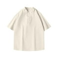 thumbnail image 4 of Fnnxeal Mens Summer T-Shirts Casual Short Sleeve Outdoor Solid Crew Neck Beige Shirts for Men Size S, 4 of 4
