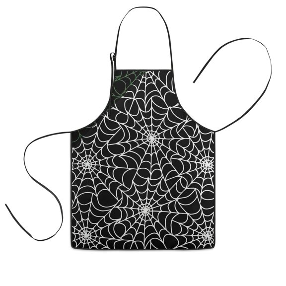 Halloween Spider Web Pattern Kids Aprons for Girls and Boys,Adjustable Neck Strap Toddler Aprons for Kids Cooking Baking