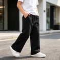thumbnail image 6 of Xyant Boys Sweatpants Kids Baggy Pants Teen Wide Leg Sweatpants Youth Athletic Sweat Pants Tween Boys Lightweight Joggers with Pockets Back to School Clothes,Size 9-10 Years, 6 of 6