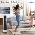 thumbnail image 5 of Lasko 35" 3-Speed Oscillating High Velocity Tower Fan Gray/Black, U35105, 5 of 13