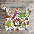 thumbnail image 3 of Ambesonne Christmas Quilted Bedspread Set 3 Pcs, New Year Candies, Queen Size, Multicolor, 3 of 3