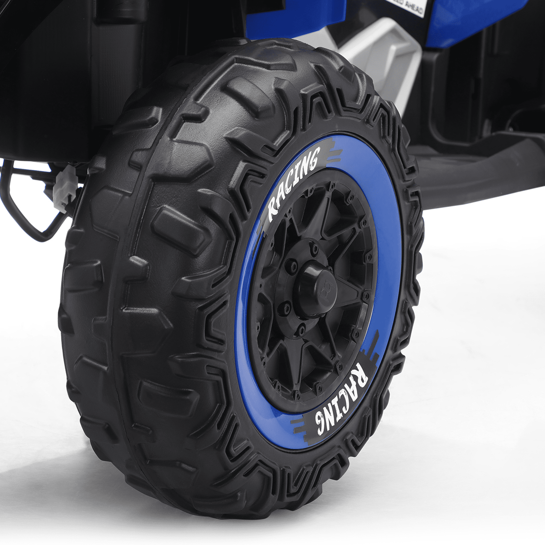 Funride 24 Volt Ride on Toys with Remote Control, Oversized ATV for Kids, 2-Seater 4 Wheeler for Toddlers, Power Car Wheels with Music, Bluetooth, Headlights, EVA Tires, Blue