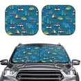 thumbnail image 2 of Naloa Transportations with Buildings Print 2-Piece Windshield Sunshade,Foldable Car Front Window Sun Shades,for Most Sedans SUV Truck-Large, 2 of 6