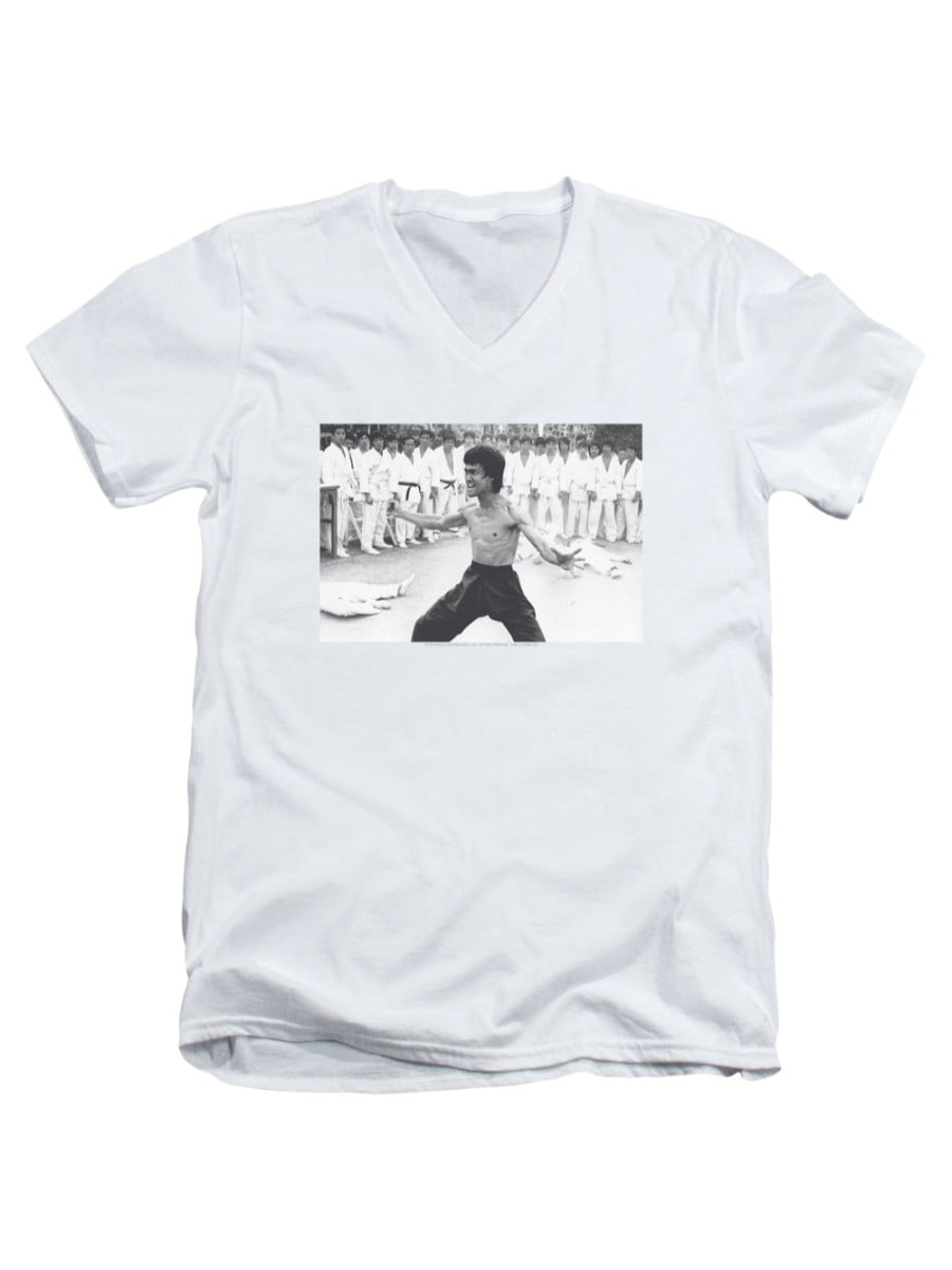 S-2X New Bruce Lee Suit Of Death Adult V Neck T-Shirt Sizes
