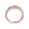 thumbnail image 3 of AFFY Emerald Shape Simulated Peridot Eternity Band Ring In 14K Rose Gold Over Sterling Silver Ring Size-10.5, 3 of 5