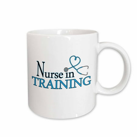 

3dRose Nurse in Training Pink Heart Stethoscope Ceramic Mug 15-ounce