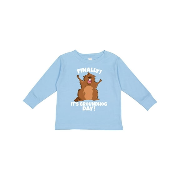 Inktastic Finally It's Groundhog Day Boys or Girls Long Sleeve Toddler T-Shirt