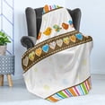 thumbnail image 4 of Valentines Day Soft Flannel Fleece Throw Blanket, Birds with Colored Hearts and Stripes Abstract Dots Image, Cozy Plush for Indoor and Outdoor Use, 70" x 90", Multicolor, by Ambesonne, 4 of 5