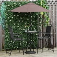 thumbnail image 2 of Outsunny 4 Piece Patio Bar Set, Sling Folding Outdoor Furniture with Brown Umbrella for Poolside, Backyard and Garden, Black, 2 of 9