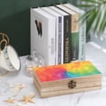 thumbnail image 4 of 7.9×2.3 In Wooden Boxes Durable Easy To Use Dustproof Prevent Slippery Delicate And Cabinet MediumVioletRed Tie Dye Background Rainbow Colors_2, 4 of 8